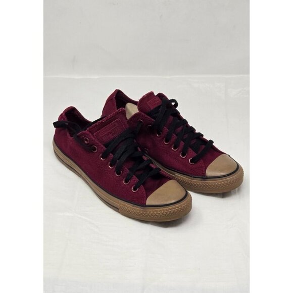 Converse All Star Burgundy Red Low Top Sneakers Women 's 10.5 Men's 8.5 - Picture 1 of 10